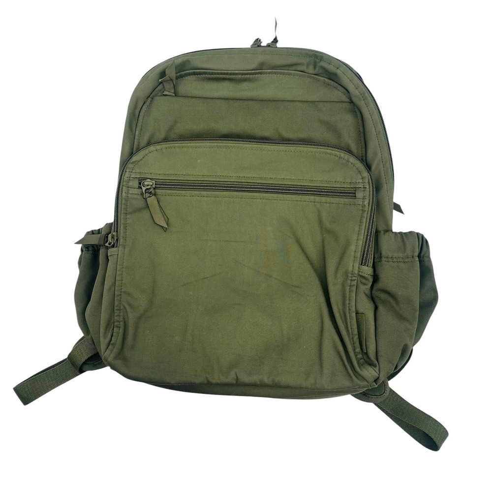 Vera Bradley Backpack Women Olive Green Utility Multi Pocket Diaper Bag Travel